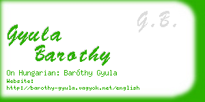 gyula barothy business card