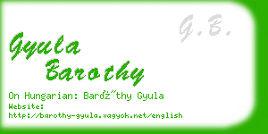 gyula barothy business card